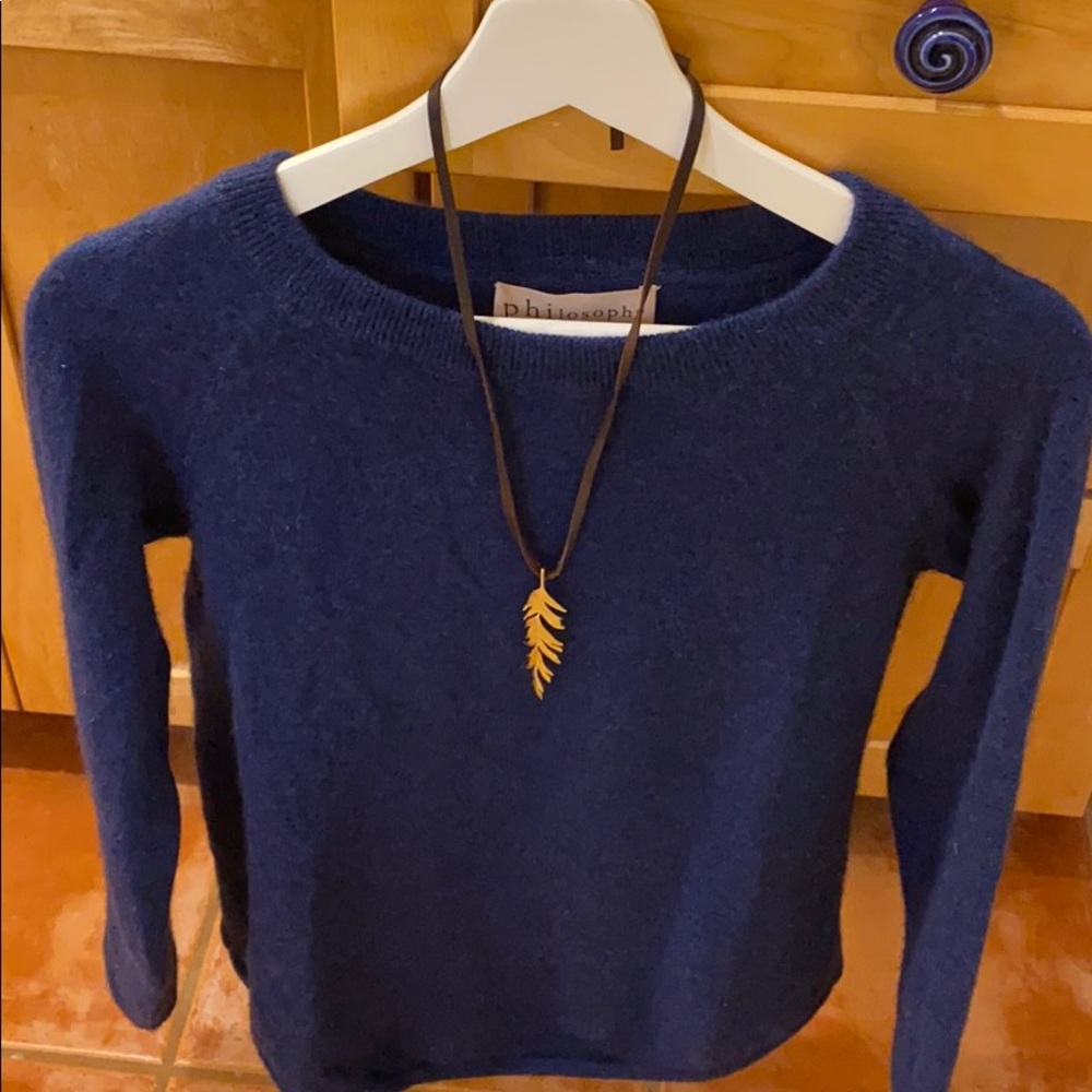Navy blue pure cashmere sweater